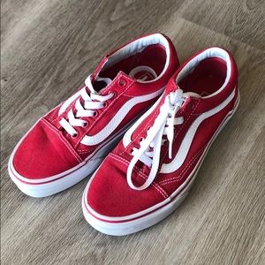 Red old skool vans